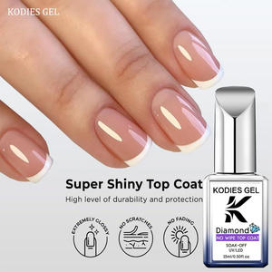 Esmalte de <span class=keywords><strong>uñas</strong></span> en gel KODIES Top Coat <span class=keywords><strong>con</strong></span> acabado brillante de diamante, sin HEMA ni TPO, semipermanente, UV/LED, para <span class=keywords><strong>uñas</strong></span>. - Product Image 1