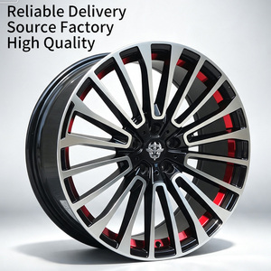 Jantes Flowtone multi-rayons en alliage coulé 18 20 pouces pour voitures de course 5x112 5x114.3 avec lèvre intérieure <span class=keywords><strong>rouge</strong></span> - Product Image 1