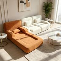 Canapé sectionnel multifonctionnel pliable en cuir véritable, personnalisé en usine, pour enfants, avec fonction couchage et siège unique