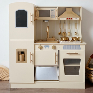 Educational Wooden Simulation Pretend Cooking <strong>Set</strong> with Realistic Light &amp; Sound <strong>Microwave</strong> Play Kitchen <strong>Set</strong> Toy for Child Boy Girl - Product Image 5