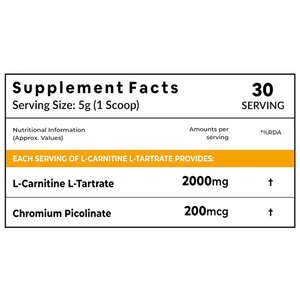 Poudre de L-Carnitine Tartrate aromatisée à la mangue certifiée GMP, marque privée OEM, 2000 mg, complément nutritionnel sportif pré et post-entraînement - Product Image 2