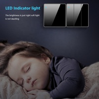 Panel saklar lampu LED tombol tekan dinding standar UK/EU, hitam/putih/abu-abu/emas 16a daya 1/2way sakelar listrik kaca antigores