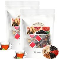Aacnre Cinq Trésors Thé pour les Reins au Ginseng et au Curcuma Fait Main Grade AA Sachets de Thé pour le Soin des Reins Masculins