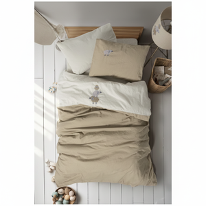 Juego de Ropa de Cama para Bebé Bordado en Algodón con Diseño de Personajes, Pantalla de Lámpara Beige - Product Image 3