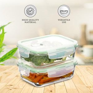 Boîte à lunch en verre ronde carrée, compatible micro-ondes, bol spécial, boîte à bento de qualité alimentaire pour le bureau, avec couvercle, pour conserver la fraîcheur - Product Image 3