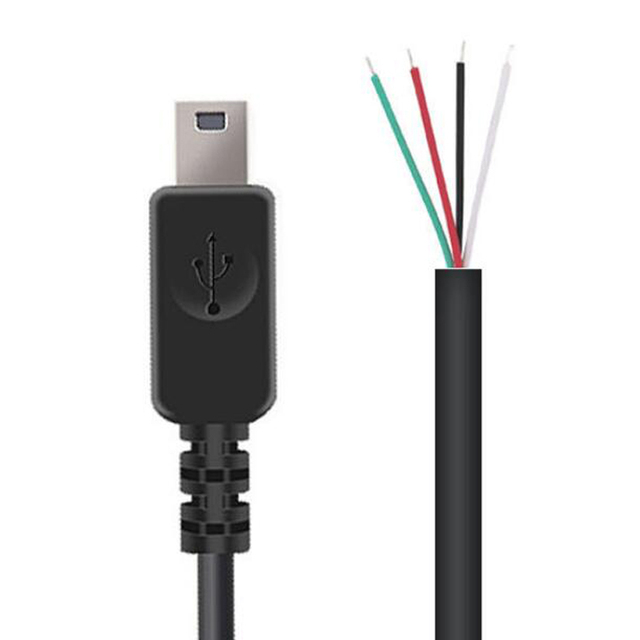 3ft 1m Mini USB 5pin Male to 4 Wires Open End Bare Wire Cable