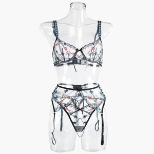 Set di Lingerie Sexy da Donna con Piccoli Ricami in Pizzo, Tre Pezzi <span class=keywords><strong>Erotici</strong></span> - Product Image 5