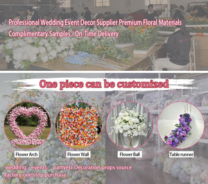 Arche florale en soie artificielle en forme de cœur, couleur personnalisée, fabriquée par MTY, respectueuse de l'environnement, pour décorations de mariage - Product Image 6