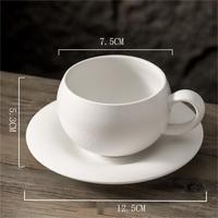 Tasse à café en porcelaine givrée noire et blanche de style moderne, 300 ml, durable, ensemble de tasses à café pour latte art et cappuccino à la main