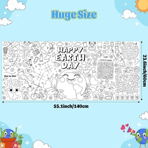 Affiche d'activités <span class=keywords><strong>de</strong></span> coloriage personnalisée pour la Journée <span class=keywords><strong>de</strong></span> la Terre, mini-jeux amusants sur le thème des planètes, bannière artistique à colorier soi-même pour la maison, l'école, les événements et les fêtes - Product Image 5