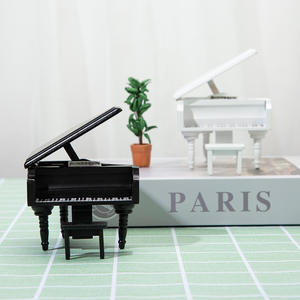 1:12 Miniature bois maison de poupée bricolage poche meubles Simulation modèle avec Triangle Piano cadre ornements - Product Image 5
