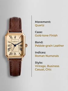 Reloj de Cuarzo Rectangular de Lujo para Mujer, Reloj de Pulsera Deportivo Vintage de Aleación, Movimiento Ronda, Esfera Elegante con Números Romanos - Product Image 5