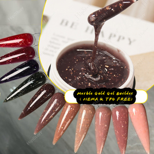 Gel UV pour ongles en marque propre, 15 ml, fournitures pour la pose d'ongles, gel de construction solide, gel de construction marbré doré, longue durée, sans HEMA et TPO, lampe LED UV - Product Image 1