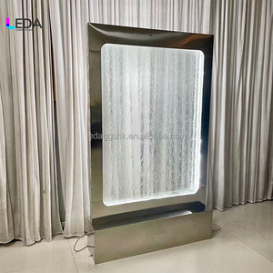 Fuente de Piso de Vidrio Transparente con Base Central de Acero Inoxidable LEDA, Decoración para Bodas, Cumpleaños y Eventos - Product Image 2