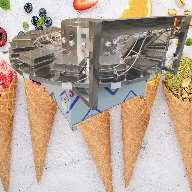 Hoàn toàn tự động giòn Ice Cream Cone máy/Waffle cup trứng cuộn làm cho mềm Wafer Biscuit pizzelle Maker Máy