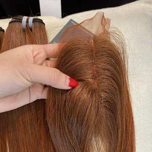 100% cabello humano vietnamita Bone Straight Bundles ombre color naranja con cierre extensiones de cabello vietnamita crudo - Product Image 2