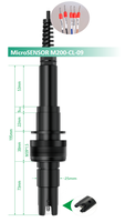 Sonde de qualité de l'eau pour piscine, capteur de chlore résiduel industriel 0-20ppm, méthode membranaire HOCl, cellule de débit M39*1.5