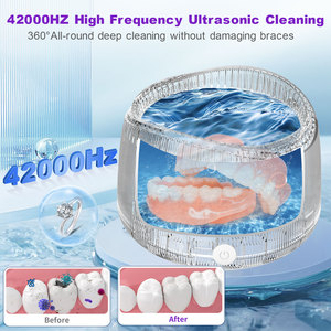 Portable Ultrasonic <b>Cleaner</b> For Dentures <b>Retainers</b> Braces High Frequency 42kHz - Product Image 2