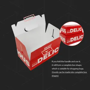 Custom Disposable Fast Food Fried Chicken Packaging Box Food Container With Handle