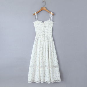 QSY 2025 estampado floral Color blanco correa de espagueti <span class=keywords><strong>Cas</strong></span> Al moda señoras vestido largo Slip - Product Image 2