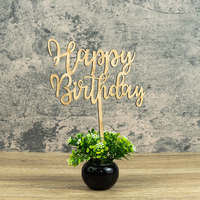 Décorations de gâteaux personnalisées en bambou monochrome, Joyeux anniversaire, Fête des pères, Fête de remise de diplôme, Fournitures pour fêtes, Vente directe d'usine