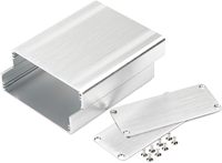 Boîtier électronique en aluminium à surface argentée, procédé de dessin, 100x88x38mm