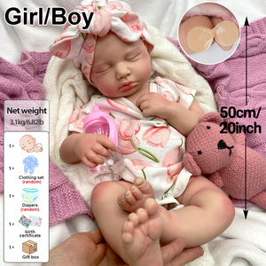 ชุดตุ๊กตาซิลิโคนนุ่มแบบซักได้ ขนาด 50 ซม. ตุ๊กตา Reborn เหมือนจริง ทำมือ ปากเปิดได้ ทารกแรกเกิด ของขวัญเซอร์ไพรส์คริสต์มาส LouLou - Product Image 2