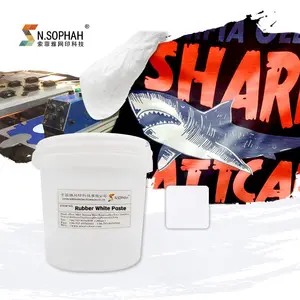 High Stretch able Fabric Garment Printing Wasser basierte Tinte Weiße Gummi paste für den Siebdruck