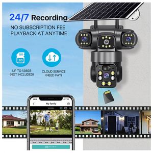 Wholesale V380 Ptz Waterproof <b>Wireless</b> 4G Sim Card Solar Outdoor Hd 3 Lens Home Security <b>Cctv</b> <b>Camera</b> - Product Image 4