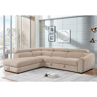Canapé-lit multifonctionnel en microfibre et éponge, design européen, deux places, en forme de L, vente en gros