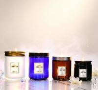Décoration d'intérieur, contenants à bougies de luxe, pots en verre uniques avec couvercles