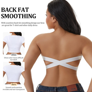 <span class=keywords><strong>Reggiseno</strong></span> a <span class=keywords><strong>fascia</strong></span> senza spalline antiscivolo con imbottiture, <span class=keywords><strong>push</strong></span>-<span class=keywords><strong>up</strong></span> senza cuciture, anti-esposizione, per donna - Product Image 4
