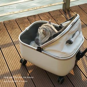Carrito de viaje para mascotas, carrito de viaje para perros, cuatro ruedas, plegable, ecológico, gran espacio, viaje para perros pequeños - Product Image 3