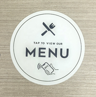 Autocollant de table étanche en acrylique NFC pour avis Google et menu NFC – Idéal pour hôtels