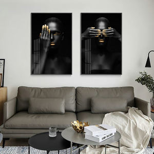 Personalizzare i dipinti e le arti murali <span class=keywords><strong>Sexy</strong></span> africano americano decorazione di arte della parete su tela stampa figura ritratto moderno pittura astratta - Product Image 6