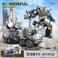 Blocs de construction transformables Woma Factory, kit de modèle de camion en robot de 971 pièces, jouet STEM 2 en 1, cadeau pour enfants (C0811)