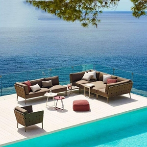 8 plazas clásico patio grande transversal esquina sofá y mesa <span class=keywords><strong>de</strong></span> café <span class=keywords><strong>de</strong></span> mimbre muebles para el hogar moderno - Product Image 3