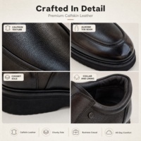 Chaussures modernes pour hommes en cuir véritable à enfiler, semelle épaisse surélevée, style décontracté professionnel RADOLFA, plateforme robuste, confort urbain