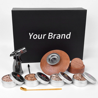 Kit de fumage pour cocktails au whisky de qualité supérieure, style Old Fashioned, 4 types de copeaux de bois, 10 pièces MOQ, couleur personnalisée, certifié CEE, accessoires de bar