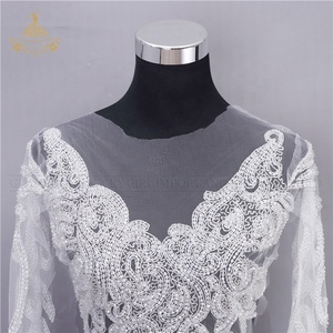Mới Được Thiết Kế Sew-On Thêu Đính Cườm 3d Hoa Pha Lê Ren Vải Bodice Rhinestone Đính Các Bản Vá Lỗi - Product Image 1
