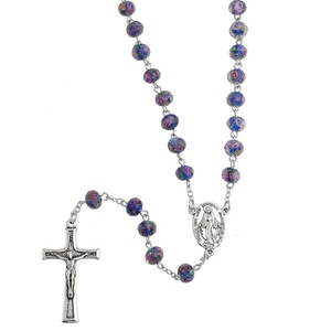 Perline di vetro fatte <span class=keywords><strong>a</strong></span> <span class=keywords><strong>mano</strong></span> rosario con fiore di rosario da 8mm - Product Image 4