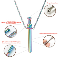 2026 Collier multifonctionnel en acier inoxydable, nouveau design tendance, avec paille extractible pour parfum et aide respiratoire anti-anxiété