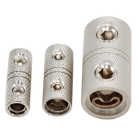 Terminal de crimpado de 0/2/4/6/8/10 AWG, conector de cable automotriz de alta resistencia, terminal de cable de tierra de doble orificio para audio de coche