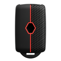 Housse de protection premium pour carte-clé Renault : Étui en silicone antichoc et résistant aux chutes avec accent rouge sportif et poignée latérale en nid d'abeille
