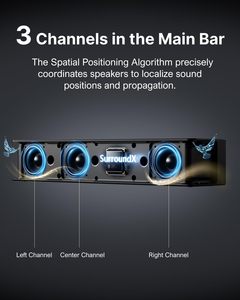 Potente Esperienza Dolby <span class=keywords><strong>Atmos</strong></span> da 460W: <span class=keywords><strong>Soundbar</strong></span> Ultimea 7.1ch con Subwoofer da 6.5\", 4 Altoparlanti Cablati, Sistema Home Theater - Product Image 3