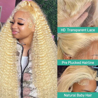 Großhandel Spitzenperücke Echthaarperücken Sehr Lang 30 40 Zoll Blond 613 Deep Wave Frontal Lace Wig Echthaar 13X6