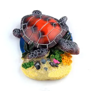 Creative 3D Resin Sea Turtle Refrigerator Magnet Customized Tourism Souvenir Handmade Painting Resin Fridge Magnets