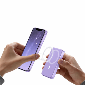 Batterie externe magnétique sans fil en métal ultra-mince 10000mAh QI2.2 <span class=keywords><strong>25W</strong></span>, chargeur magnétique PD27W à charge rapide, batterie externe portable pour téléphone mobile - Product Image 3