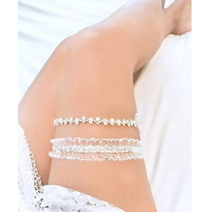 Jarretelles de <span class=keywords><strong>mariage</strong></span> en dentelle ornée de strass, accessoires de <span class=keywords><strong>mariage</strong></span> pour femmes, jarretelles pour jambe Sexy - Product Image 6