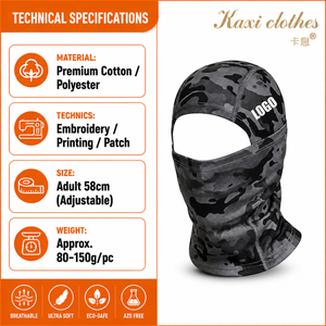 Passamontagna Personalizzato Stile Y2K Antivento Traspirante Caldo 100% Poliestere Vestibilità Regolabile Unisex per Uso Sci Outdoor - Product Image 2
